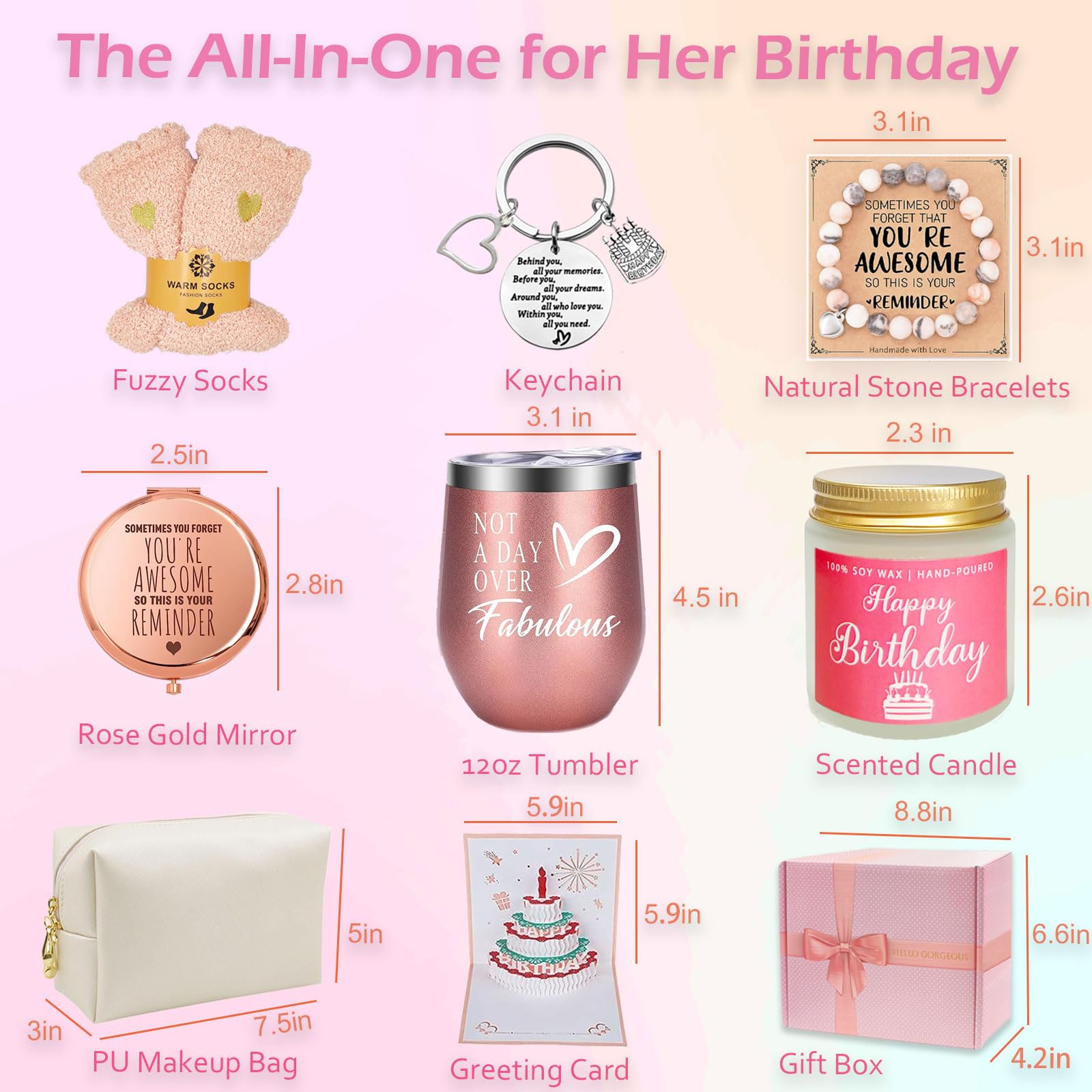 Best Birthday Gifts for Women - Thoughtful Gift Basket Sets for Her, Mom, Wife, Daughter, Sister, Best Friend & Coworker | Perfect for Birthdays, Anniversaries & Special Occasions | Great for Home, Office & Surprise Celebrations