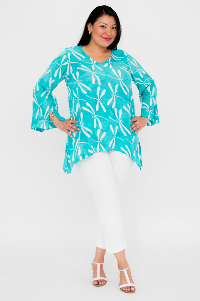 Dorothy Top - Flowy Summer Blouse with Dragonfly Print | Casual Wear, Beach Outfit & Boho Fashion