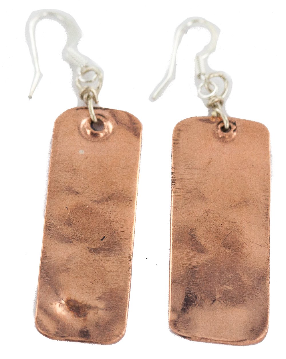Authentic Navajo Copper Dangle Earrings with Sterling Silver Hooks - Handcrafted Native American Jewelry by Loma Siiva | Perfect for Boho Fashion, Western Wear & Cultural Events