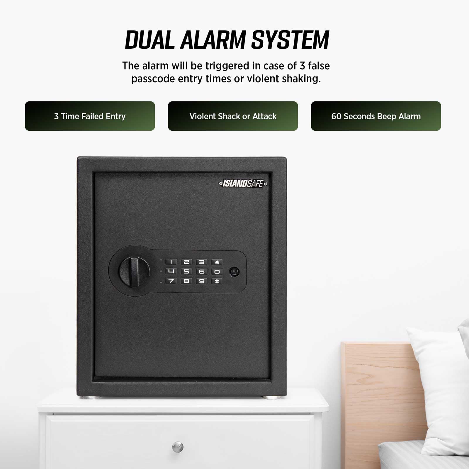 Digital Keypad Lock Box - 1.3 Cubic Feet Small Security Safe for Money, Jewelry, Documents & Guns | Fireproof Home & Office Safe with Removable Shelf | Ideal for Hotels, Businesses & Personal Storage (Black)