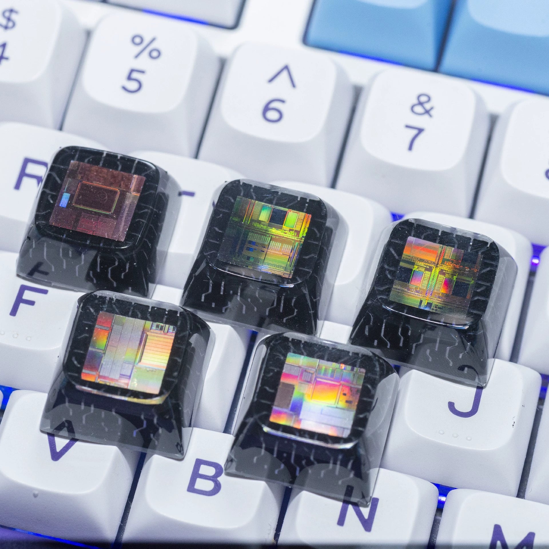 Transparent Crystal Drop Glue XDA Keycaps - Highly Customizable Keyboard Decorative Keycaps for Mechanical Gaming & Typing