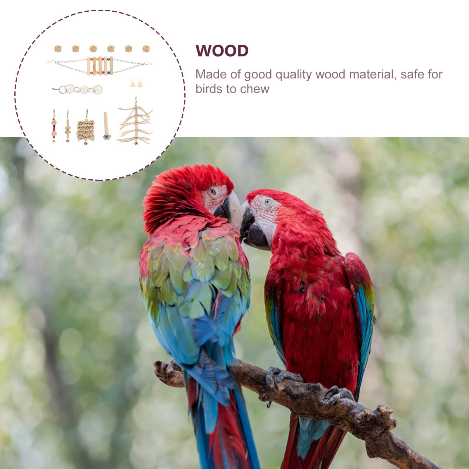 15pcs Bird Chew Toys for Parrots - Durable Biting & Playing Pet Supplies - Perfect for Small & Medium Birds to Relieve Stress & Boredom - Great for Cages, Play Gyms & Training
