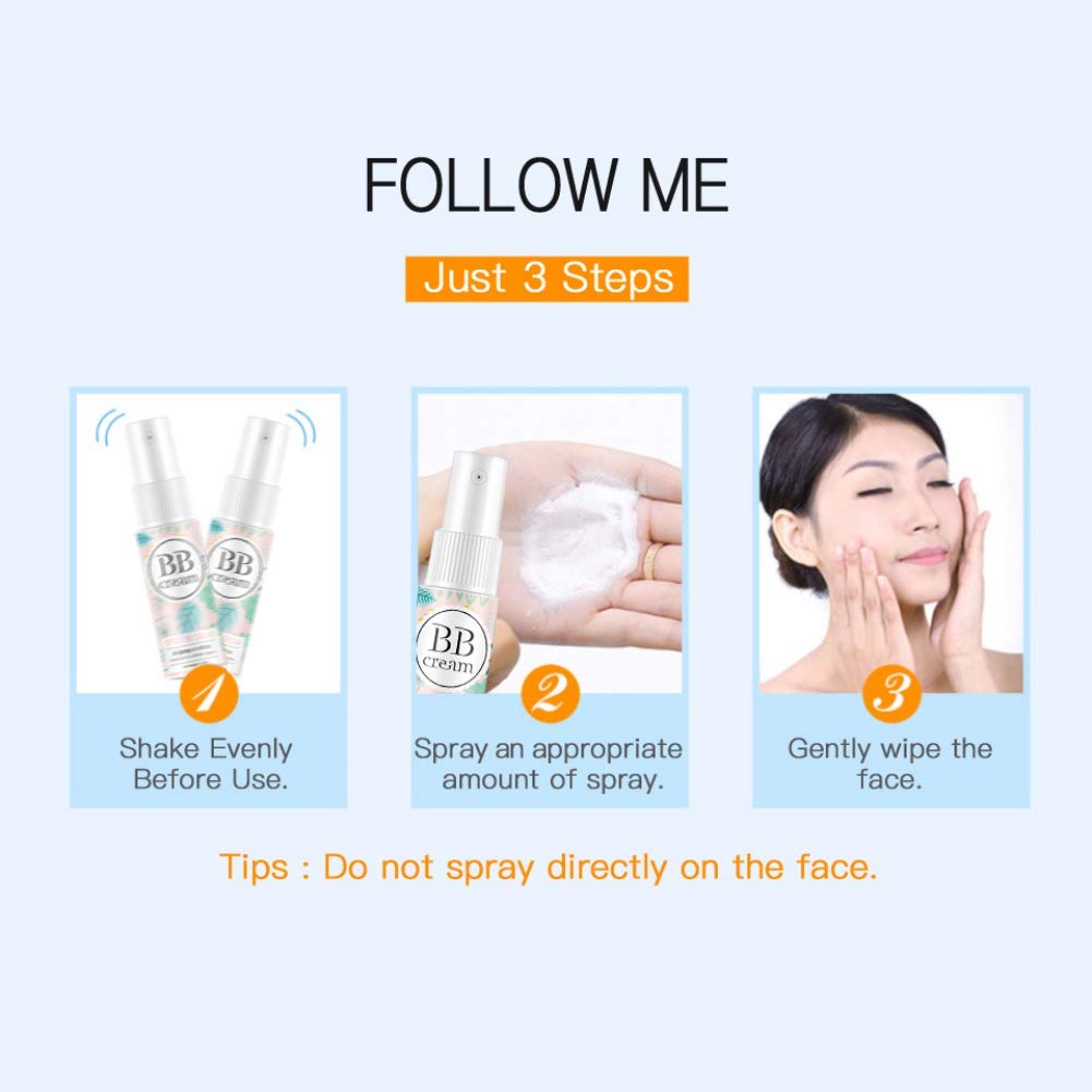 Allbestaye BB Cream Spray Concealer Foundation - Waterproof, Whitening, Portable Makeup for Face, Body, Neck & Legs (2PCS) | Perfect for Daily Use, Travel & On-the-Go Touch-Ups