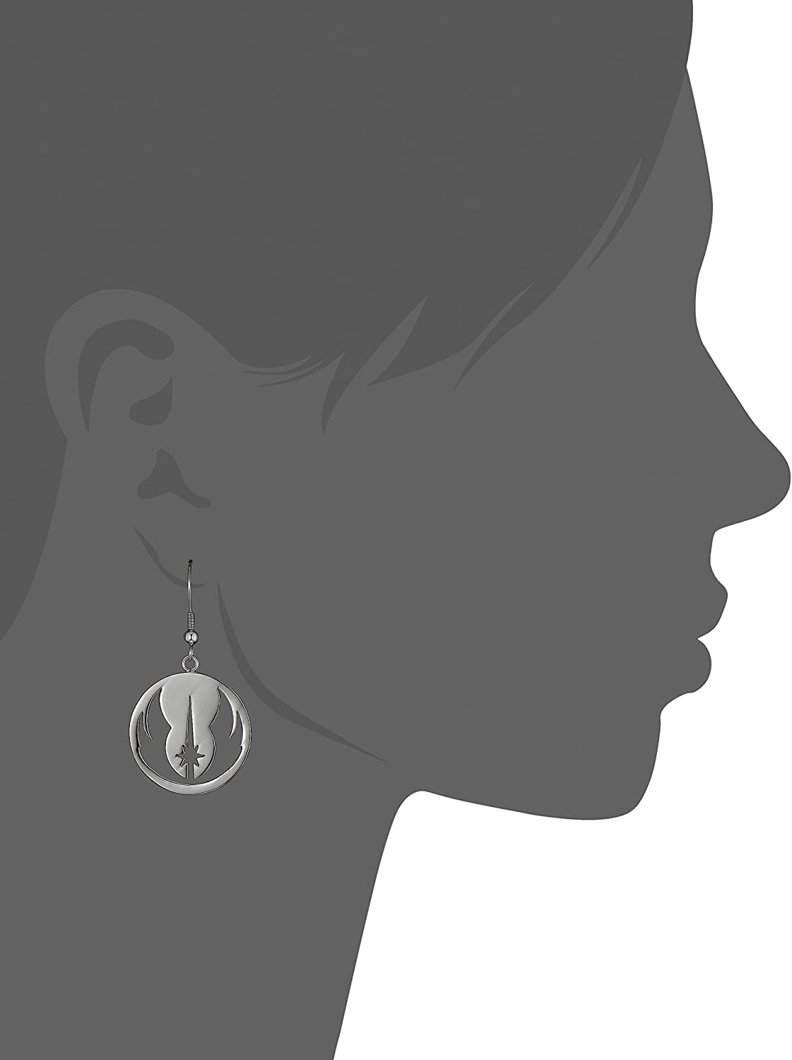 Rebel Alliance Jedi Order Stainless Steel Earrings for Women - Lightweight Dangle Hoop Earrings Fashion Jewelry - Trendy Drop Fishhook Earrings - Star Wars Inspired Galactic Accessory - Perfect Gift for Fans, Cosplay & Everyday Wear