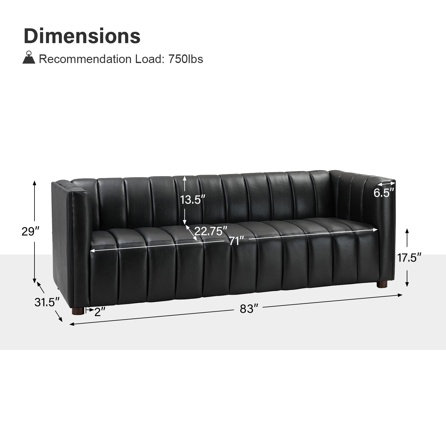Premium Genuine Leather Office Sofa - 83