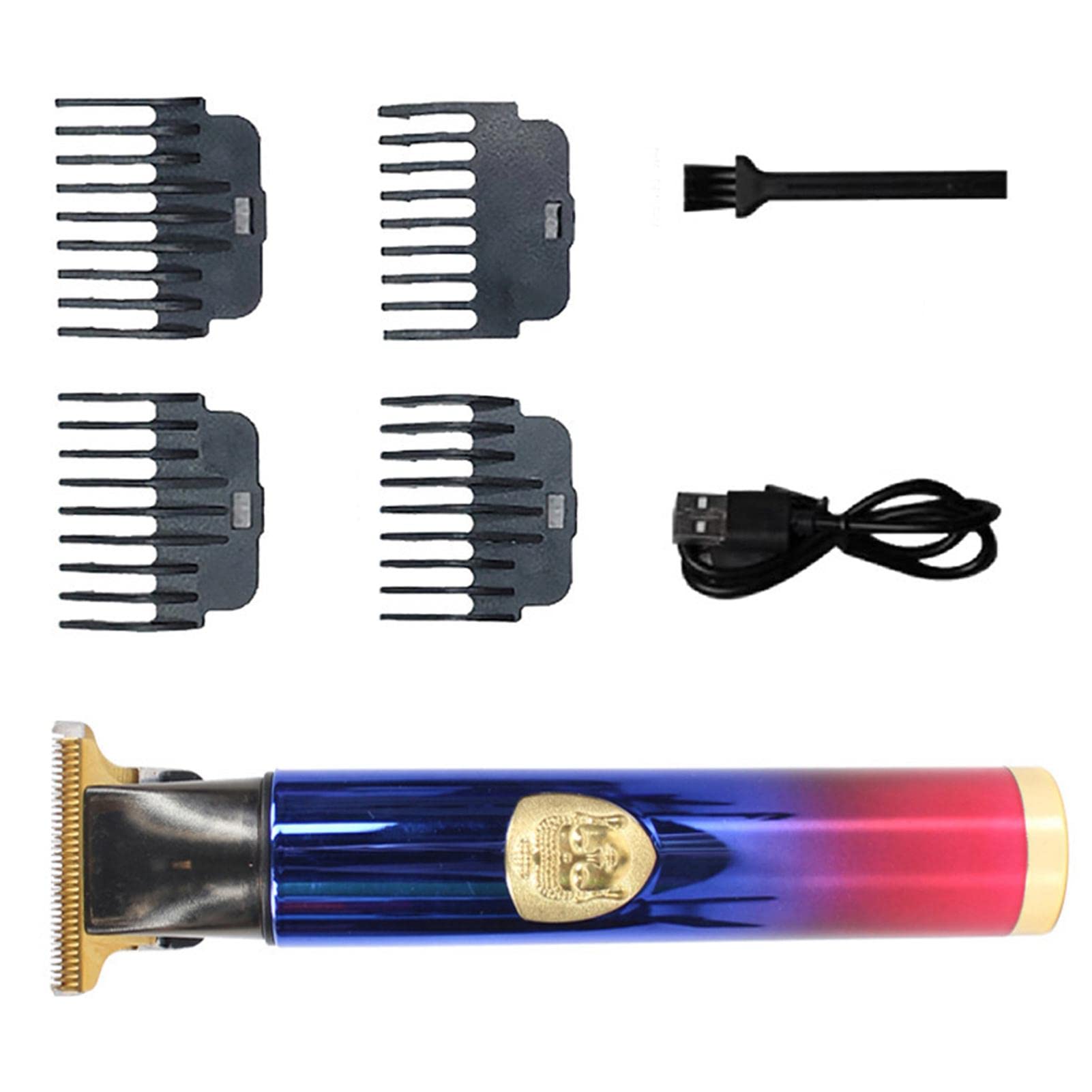VENTDOUCE T9 Professional Hair Trimmer - Rechargeable Zero Gap Beard Shaver with 4 Guide Combs & T-Blade | Vintage Embossed Design for Barbershop & Home Use | Perfect for Men's Haircut, Beard Trimming and Boldheaded Styling