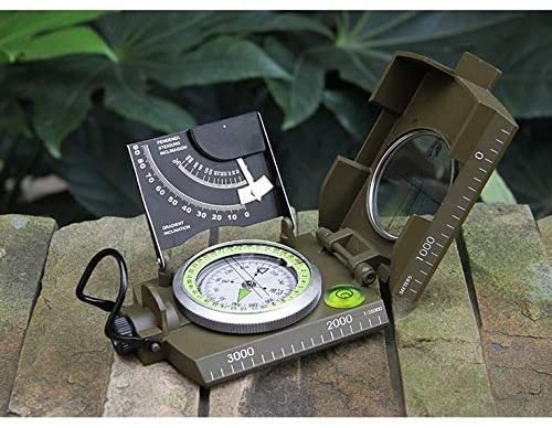 Military Sighting Compass for Hiking, Camping & Survival - Compact Handheld Compass with Declination Adjustment, Waterproof & Durable for Outdoor Adventures - Perfect for Backpacking, Hunting, Boy Scout Activities & Emergency Navigation