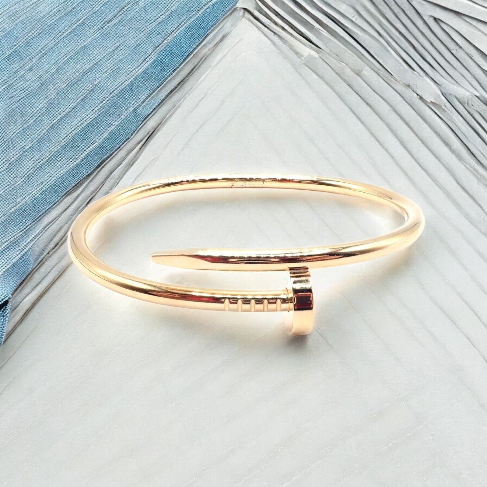 Cartier Juste un Clou 18k Yellow Gold Nail Bangle Bracelet - Size 17, Luxury Jewelry for Women, Perfect for Weddings, Parties & Special Occasions
