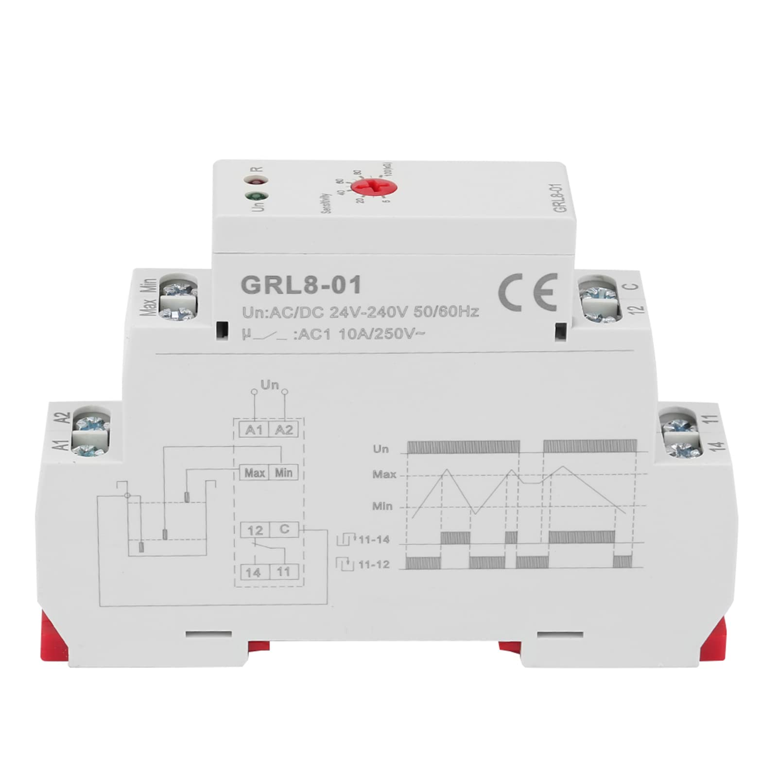 GRL8-01 Liquid Level Controller Relay 10A | AC/DC 24V-240V Water Level Switch | Power Consumption Control for Pools, Tanks & Industrial Applications