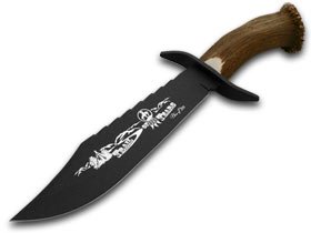 Hen and Rooster Genuine Deer Stag Trail of Tears 1/500 Bowie Fixed Blade Knife - Hunting, Camping, Outdoor Survival & Collectible Knives