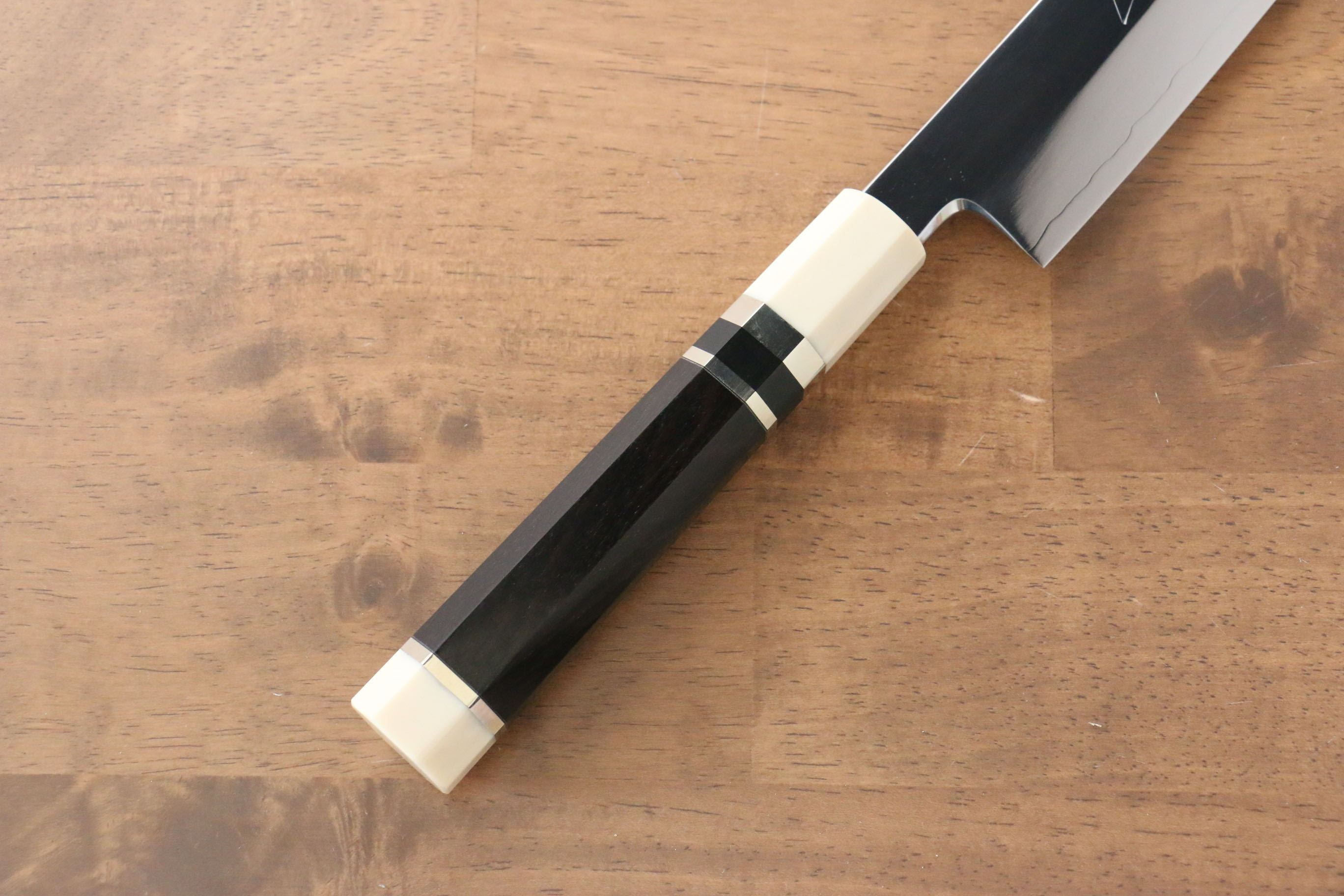 Premium Jikko Silver Steel No.3 Kiritsuke Yanagiba Knife 330mm - Mirror Polished Blade with Ebony Wood & Ring Handle - Perfect for Sushi, Sashimi & Japanese Cuisine Preparation