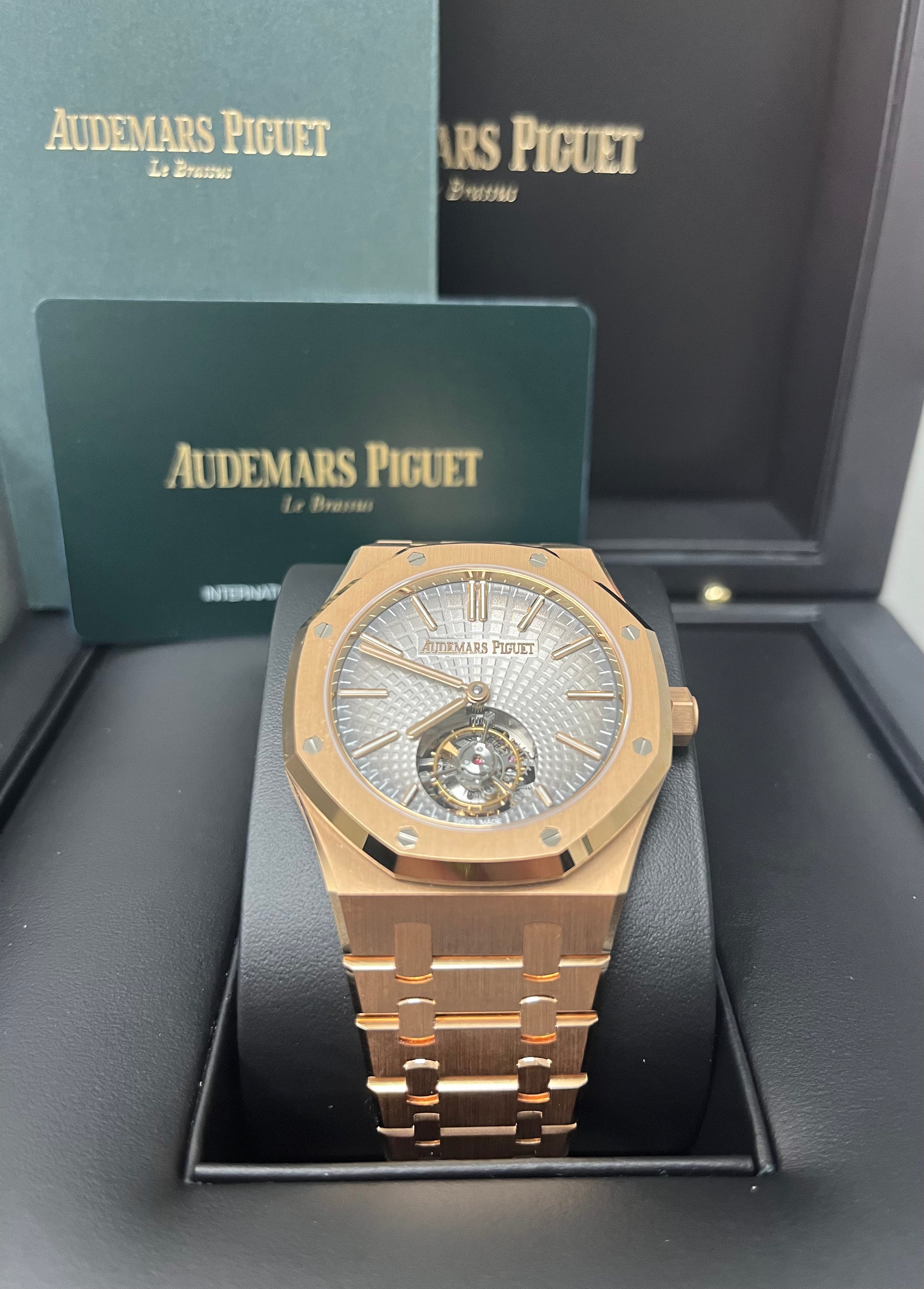 Audemars Piguet Royal Oak Tourbillon Rose Gold Watch with Grey Index Dial 26530OR.OO.1220OR.01 - Luxury Timepiece for Business Meetings & Special Occasions
