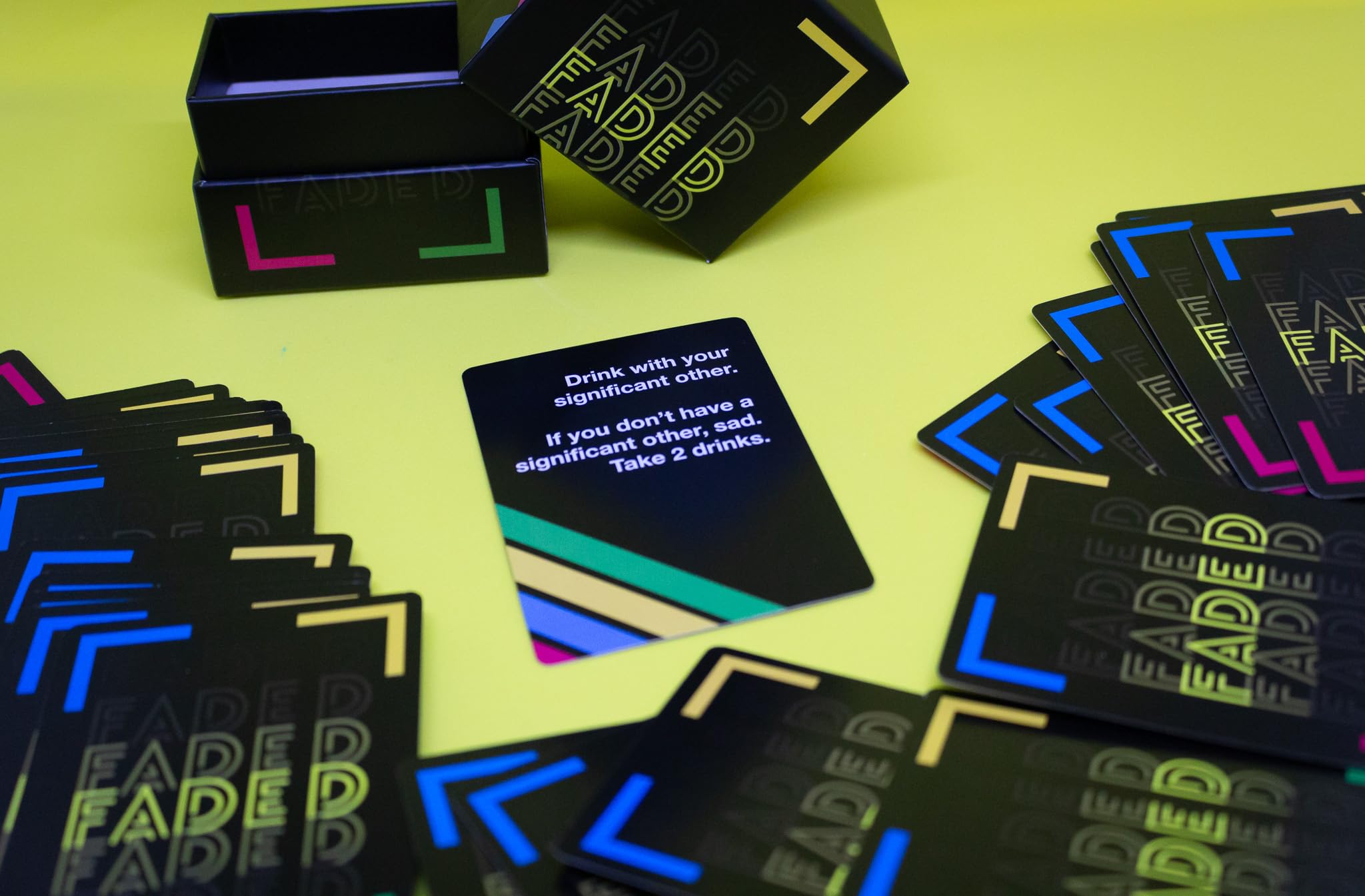 FADED - Fun Drinking Card Game for Parties, Game Nights & 21st Birthday Celebrations - Perfect for College Students, Tailgates & Social Gatherings - Great for Adult Game Nights, Bachelorette Parties & Bar Crawls