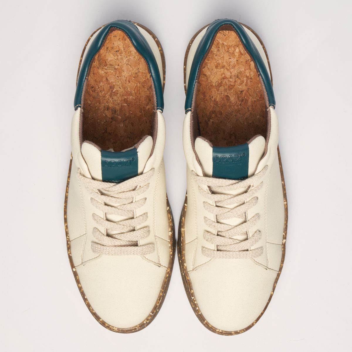 Jacob Men's Apple Leather Vegan Sneakers - Eco-Friendly Beige & Green Casual Shoes for Walking, Work & Everyday Wear