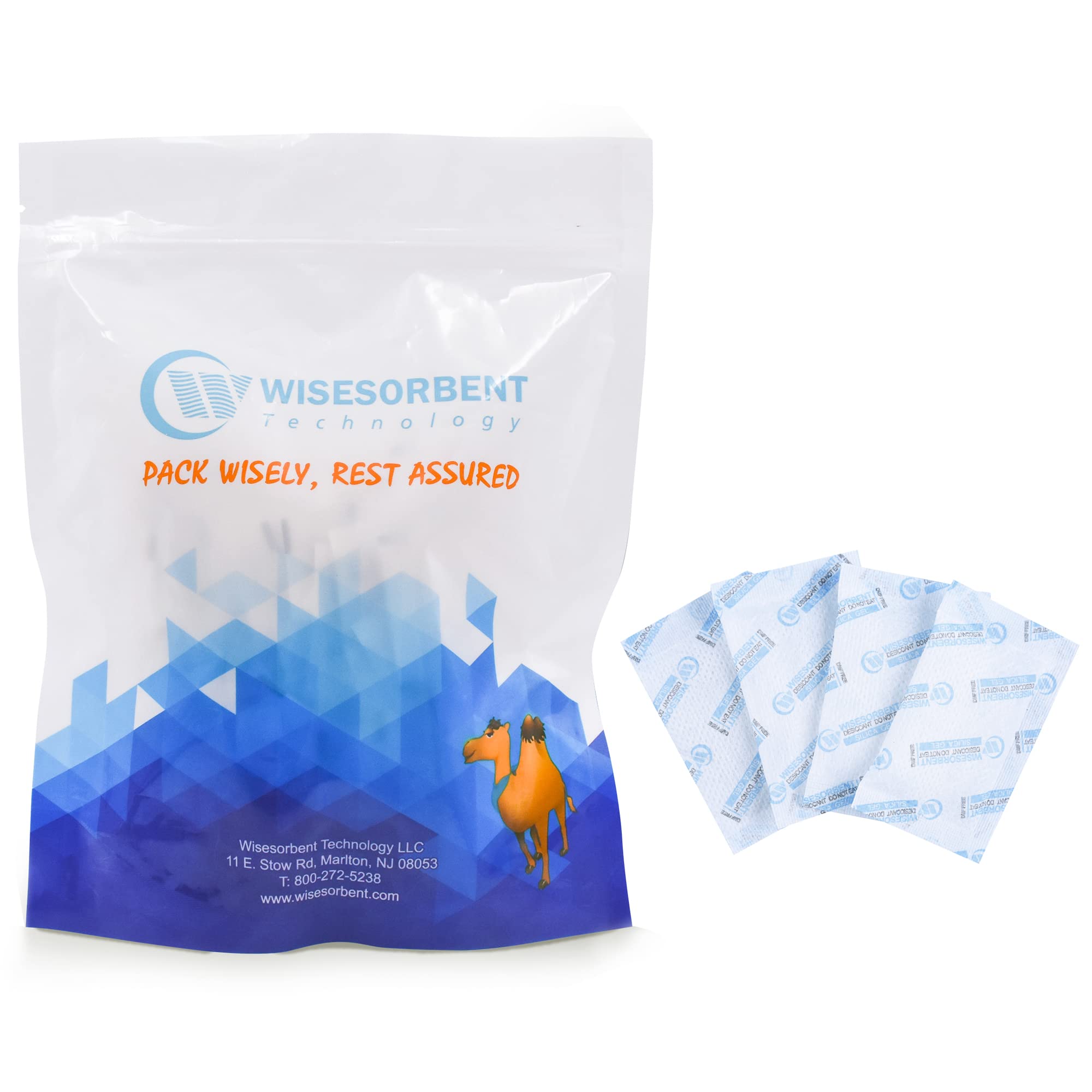 Wisesorb 1800pcs 5g Food Safe Silica Gel Packets - White Desiccant Moisture Absorbers for Food Storage, Electronics, Documents & Closet Protection