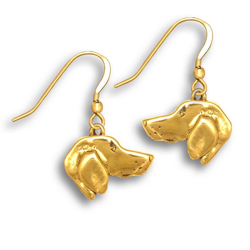 14k Gold Weimaraner Dog Earrings - Handmade Dangle Earrings for Women - Perfect Gift for Dog Lovers - Ideal for Casual Wear, Date Nights & Special Occasions