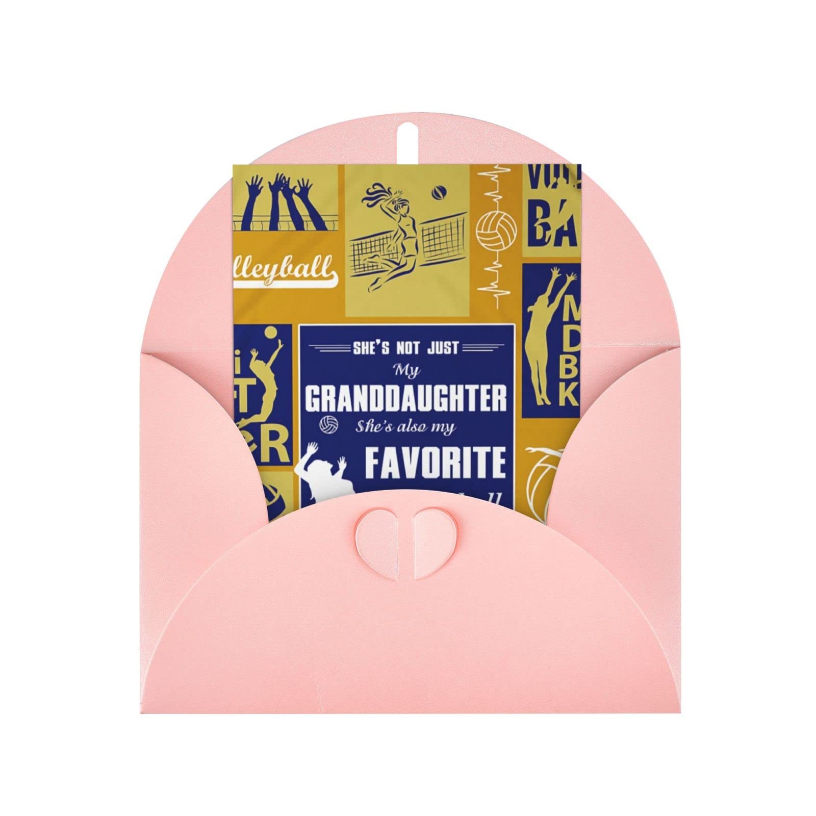 3D Fashion Printing Birthday Card for Granddaughter - Volleyball Player Themed Christmas & Thank You Greeting Card - Inspirational Encouragement Note with Envelope - Perfect for Holidays, Sports Lovers & Special Occasions