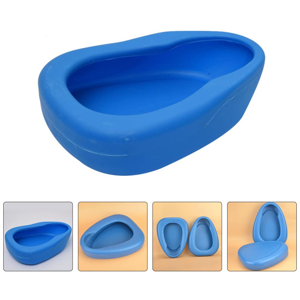 Portable Bed Pan for Elderly & Bedridden Patients - Lightweight Plastic Bedside Commode for Men & Women - Easy Clean Emergency Toilet Pan (Blue) - Ideal for Home Care, Hospitals & Travel - Perfect for Incontinence & Mobility Challenges - Great for Post-Surgery Recovery, Nursing Homes & Emergency Use - Compact Travel Toilet Solution for Seniors & Disabled Adults