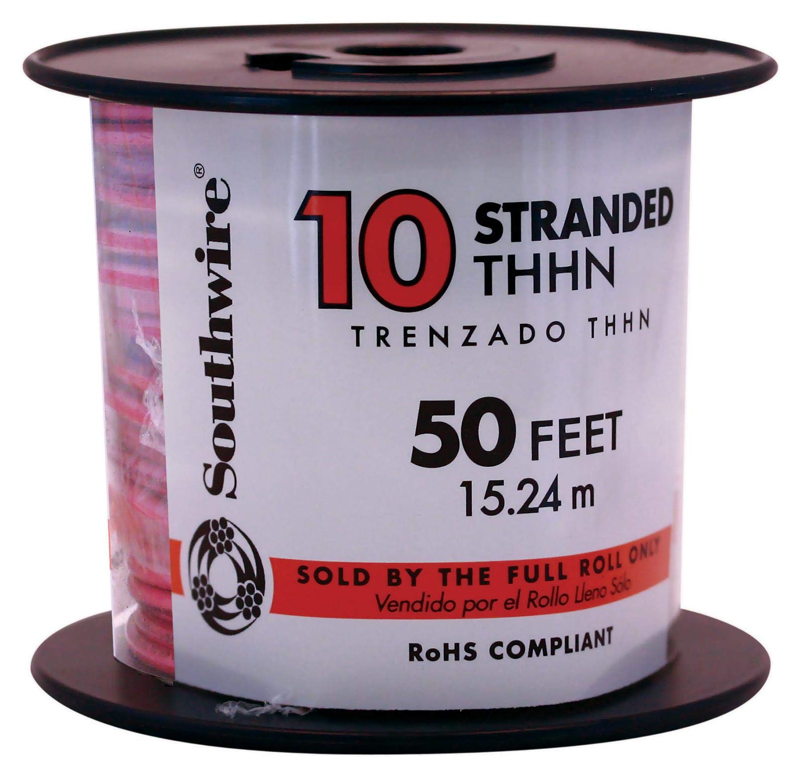 10 AWG THHN Stranded Building Wire - Red - Ideal for Residential & Commercial Electrical Wiring Projects