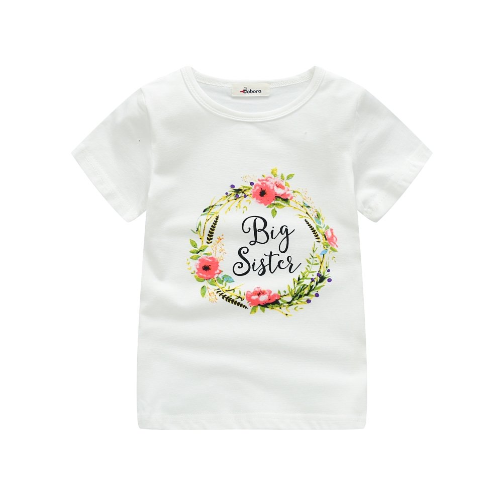 Adorable Matching Sister Outfits - Floral Romper & T-Shirt Set for Newborn Baby Girl & Big Sister (0-7 Years) | Perfect for Family Photos, Sibling Bonding & Special Occasions