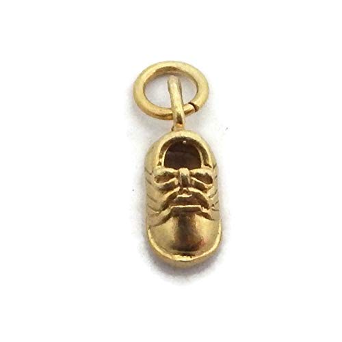 14k Yellow Gold Baby Shoe Pendant Charm - Elegant Jewelry Gift for Newborns, Christening, Baptism & Baby Showers