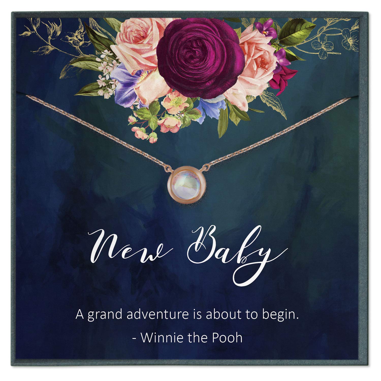 Grace of Pearl Mom & Baby Necklace - Elegant New Mom Jewelry Gift with Newborn Baby Quote Card - Perfect for Mother's Day, Baby Shower & Congratulations
