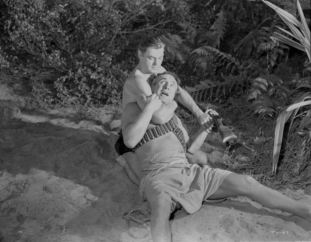 Johnny Weissmuller Fight Scene Vintage Photo Print - 30x24 Inches - Classic Hollywood Wall Art for Home, Office & Movie Themed Decor