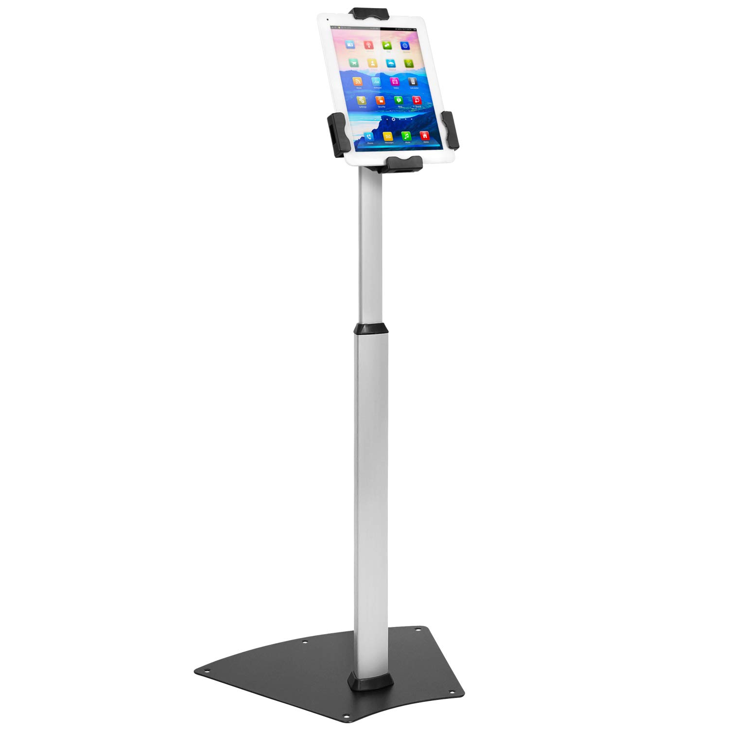 Mount-It! Universal Anti-Theft Tablet Floor Stand - Adjustable Height Kiosk Stand with Locking Mount for iPad, Galaxy Tab, Surface Go & 7.9