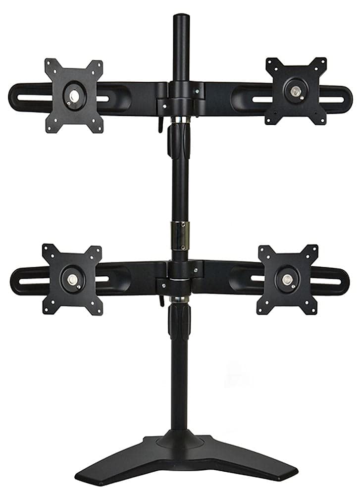 Planar Quad Monitor Stand - Adjustable 4 Screen Mount for Home & Office - Ergonomic Multi-Display Setup for Gaming, Trading, and Productivity