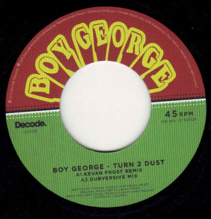 Boy George – Turn 2 Dust Decode – DC008 Vinyl Record | Limited Edition Collectible Music Album for DJs & Music Enthusiasts | Perfect for Home Listening, Parties & DJ Sets