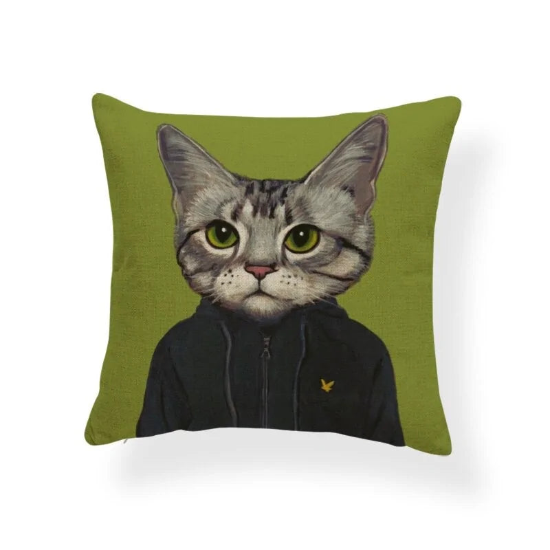 Stylish Cat-Themed Pillow Covers - Soft Decorative Cushion Cases for Living Room, Bedroom, or Nursery - Perfect for Pet Lovers & Home Decor