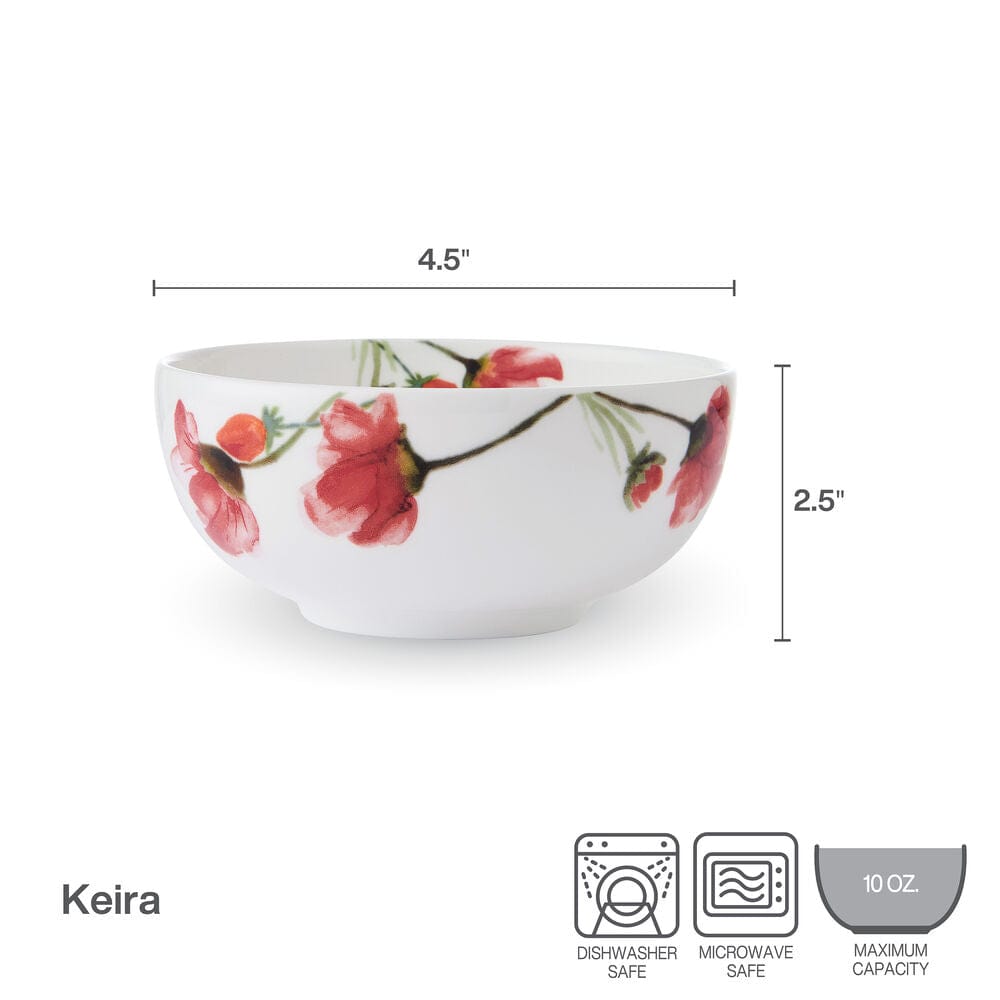 Keira Set of 4 Fruit Bowls - Small Serving Dishes for Snacks, Salad, Dessert | Perfect for Kitchen, Dining Table, Party & Picnic Use