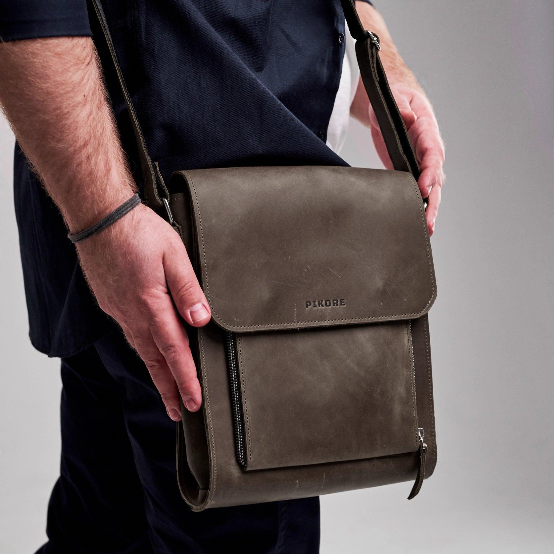 Premium Genuine Leather Satchel Bag for Women & Men - Stylish & Durable Crossbody Shoulder Bag - Perfect for Work, Travel & Everyday Use