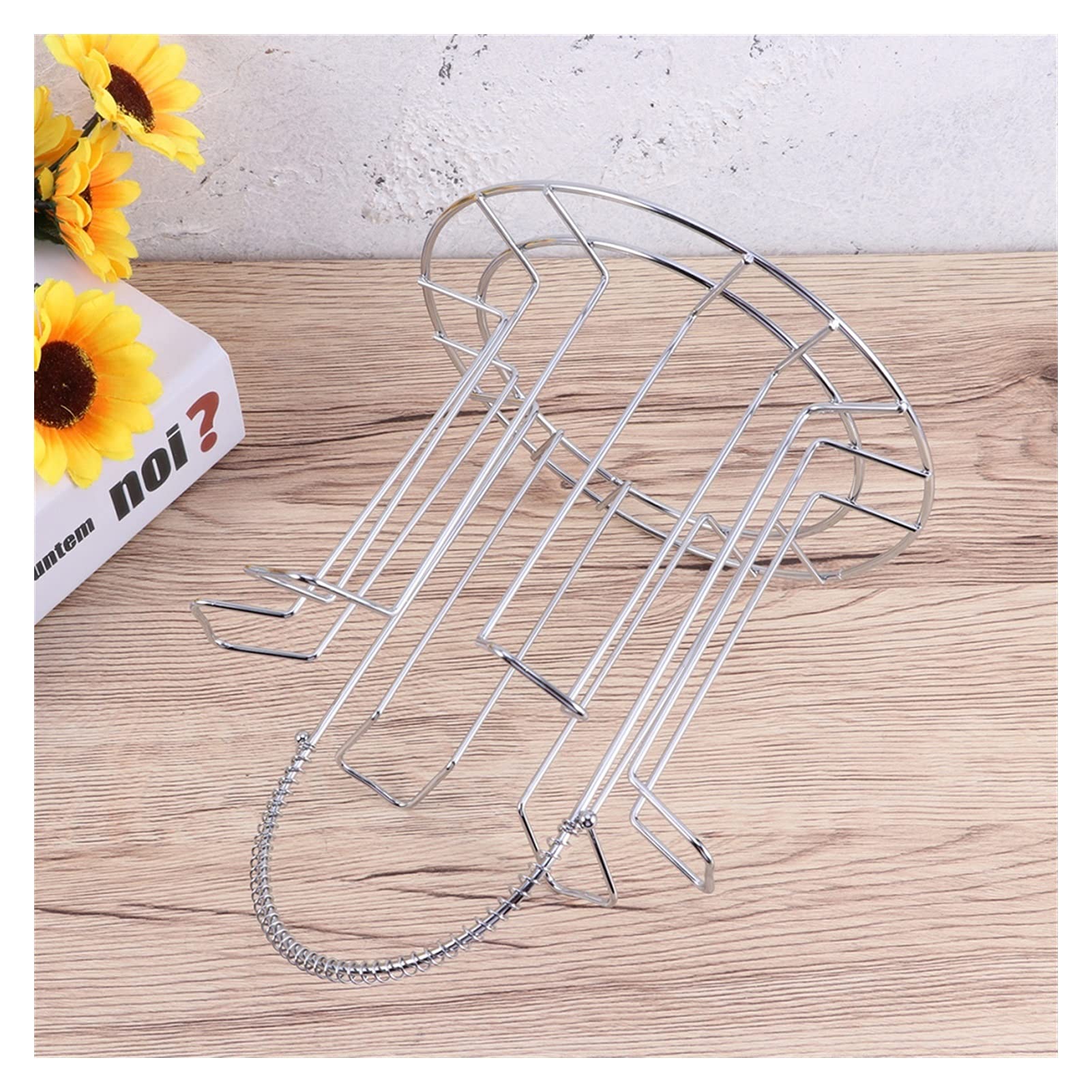 AISHANBAIHUODIAN Stainless Steel 6-Cup Mug Glass Stand Holder - Kitchen Hanging Drainer Storage Rack & Drying Shelf - Perfect for Home, Office, or Restaurant Use
