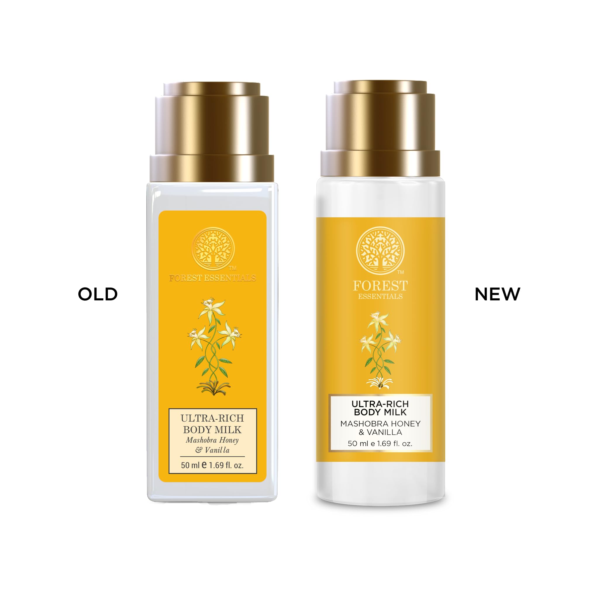 Forest Essentials Travel Size Ultra-Rich Body Milk with Mashobra Honey & Vanilla | Natural Ayurvedic Moisturizing Lotion for Instant Hydration | Paraben-Free Body Cream for Women & Men | 50 ml | Perfect for On-the-Go Skincare & Travel Essentials