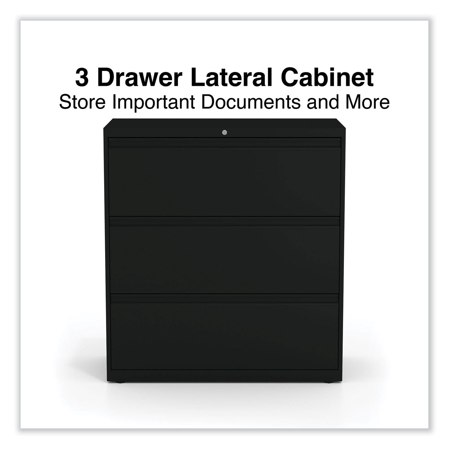 Alera® 3-Drawer Lateral File Cabinet - Legal/Letter/A4/A5 Size - Black (36