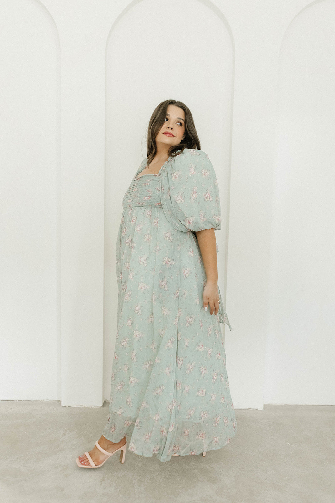 Melody Maxi Dress - Turquoise Floral Print, Bump Friendly & Inclusive Sizing (S-3XL) | Perfect for Maternity, Beach Vacations & Summer Weddings