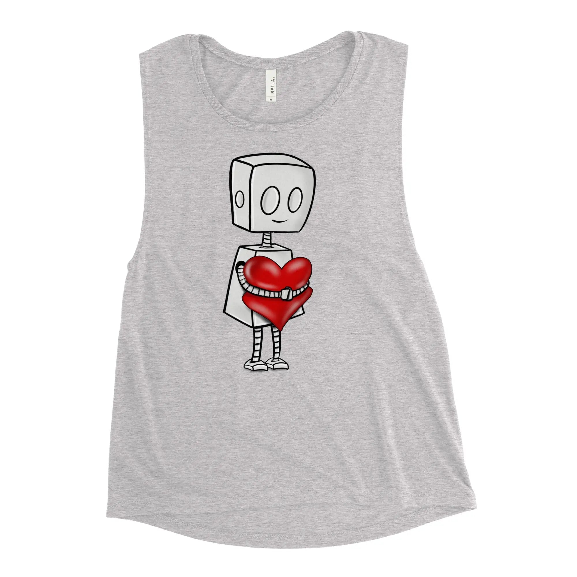 Cute Robot Women's Tank Top - Robot & Pottery Design | Summer Casual Wear, Street Fashion, Festival Outfit