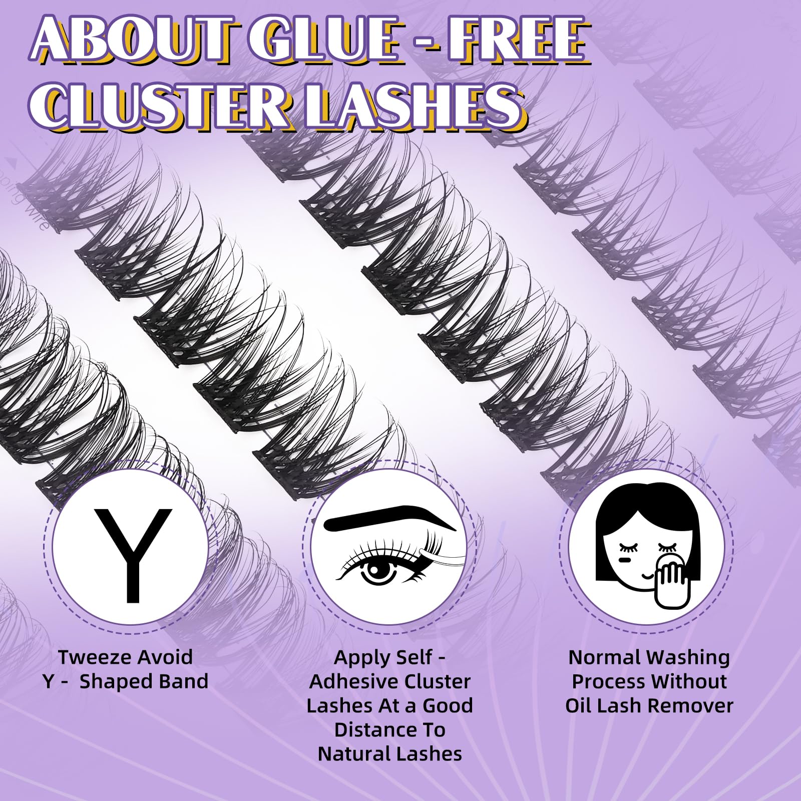 B&Qaugen Self Adhesive Eyelashes SA02 - 48 PCS Reusable No Glue Press On Lashes, D Curl 10-16mm with Lash Tweezers, 1 Step DIY Easy Apply False Eyelashes for Natural Look (SA02-D) - Perfect for Daily Wear, Parties, Weddings & Special Occasions