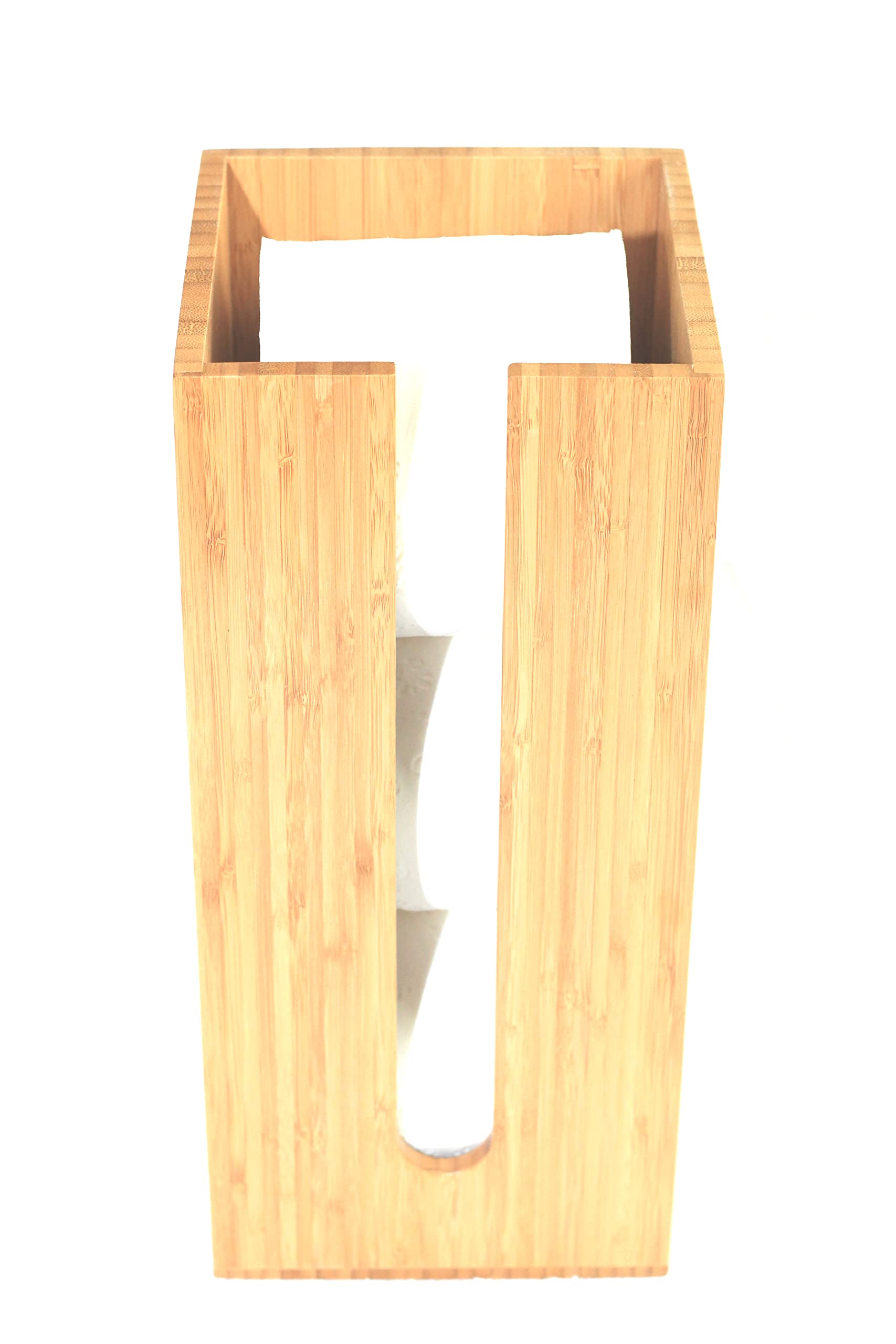 Eco-Friendly Bamboo Toilet Paper Holder - Biodegradable Bathroom Organizer for Toilet Paper Storage | Freestanding & Handmade | Perfect for Small Bathrooms, RVs, and Eco-Conscious Homes
