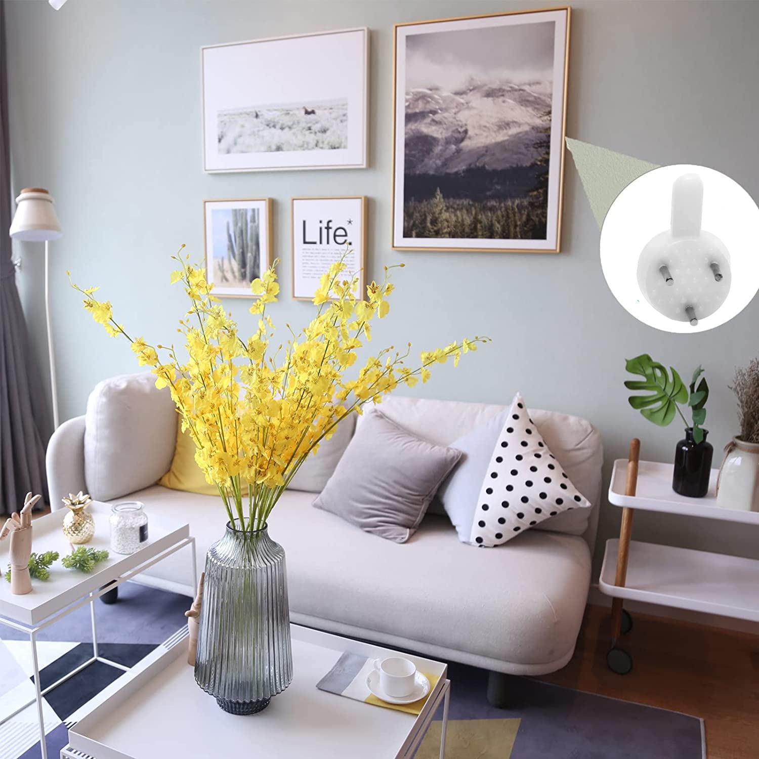 50pcs Heavy Duty Non-Marking Wall Hooks - Invisible Nail-Free Hangers for Pictures, Decor, Keys on Walls, Wallpaper, Concrete & Wooden Doors - Perfect for Home, Office & Dorm Organization