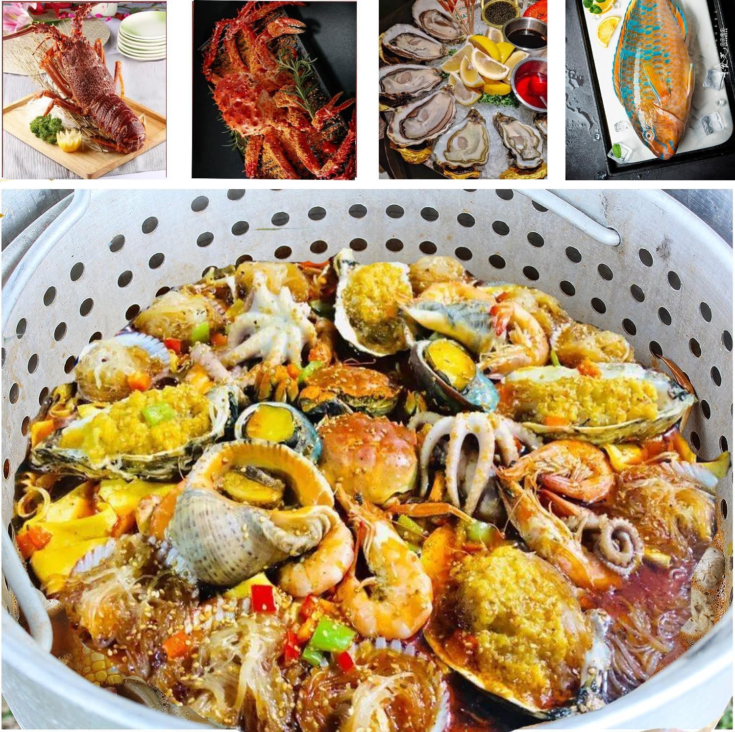 **100 Qt Outdoor Seafood Boil Pot with Basket & Burner – Aluminum Propane Fish Fryer, Crab & Crawfish Boiler, 110,000 BTU, 10 PSI Regulator – Perfect for Backyard Cooking, Camping, and Large Gatherings**