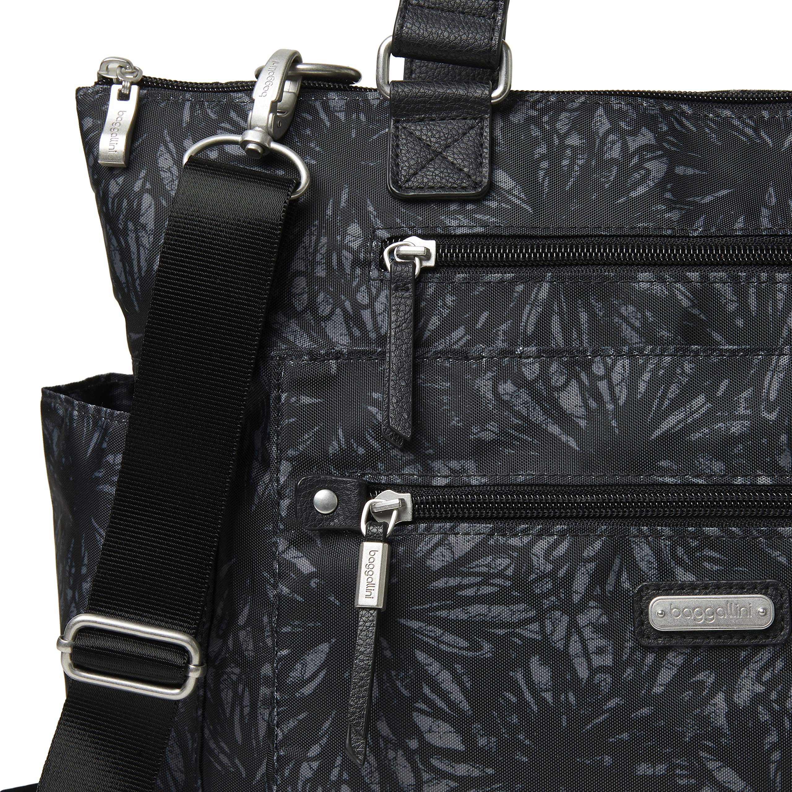 Baggallini New Classic 3-in-1 Convertible Backpack with RFID Phone Wristlet - Onyx Floral One Size - Perfect for Travel, Work & Everyday Use