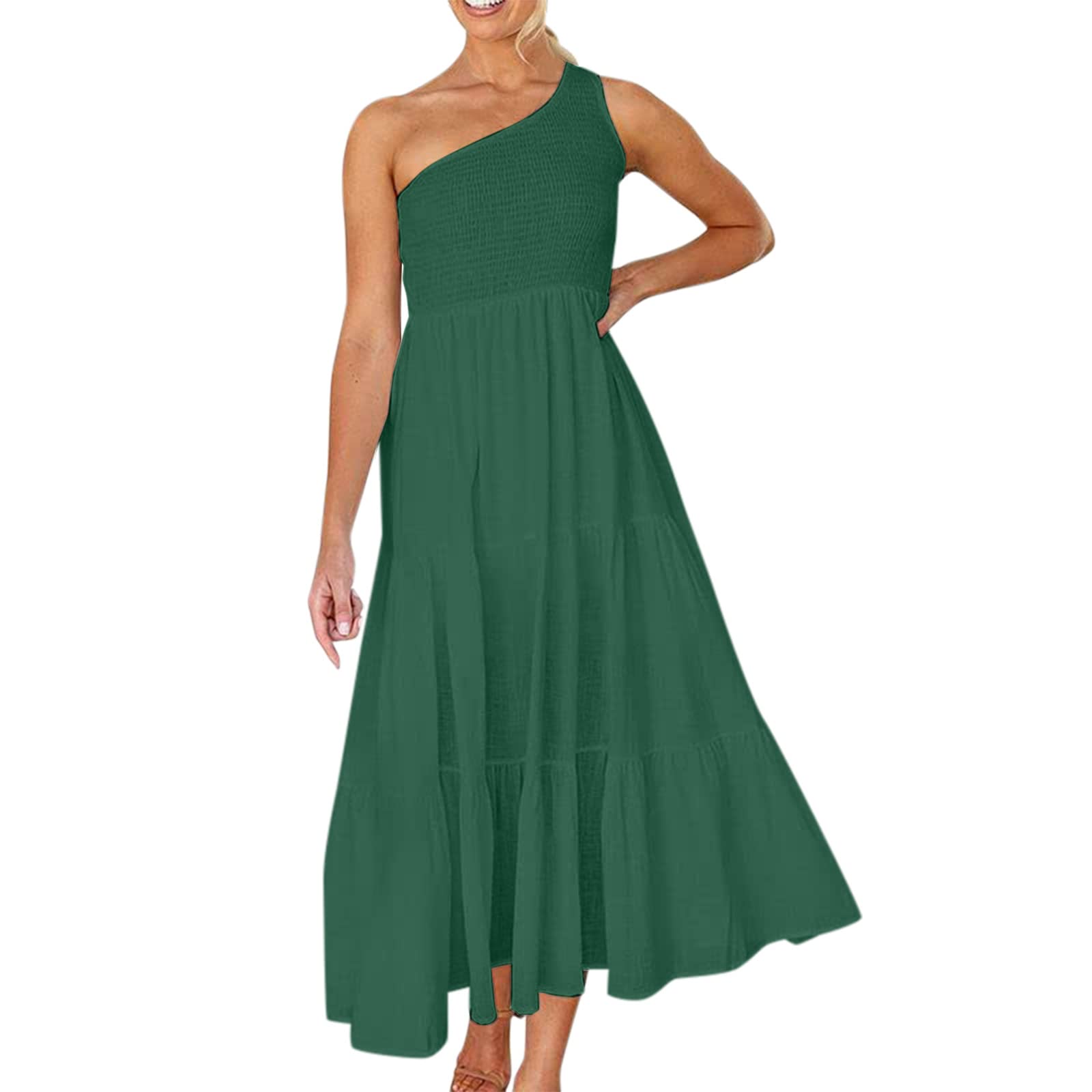 Boho Summer Midi Dress for Women - Sleeveless Smocked Flowy A-Line Beach Dress in Plus Size & Red | Perfect for Vacations, Pool Parties & Casual Outings