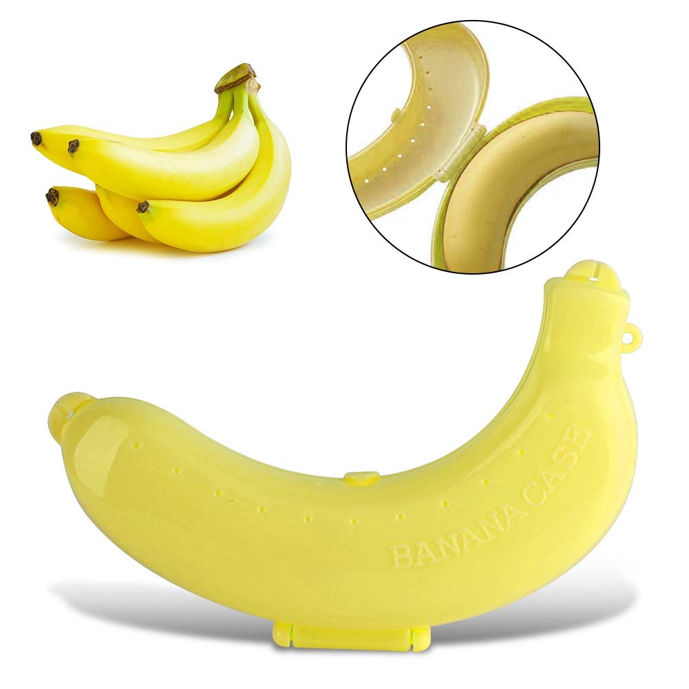 Raguso Cute Banana Storage Box - Yellow Fruit Protector Case for Lunch, Snacks & Kitchen Organization | Durable Banana Holder for Home, Office & Picnic Use
