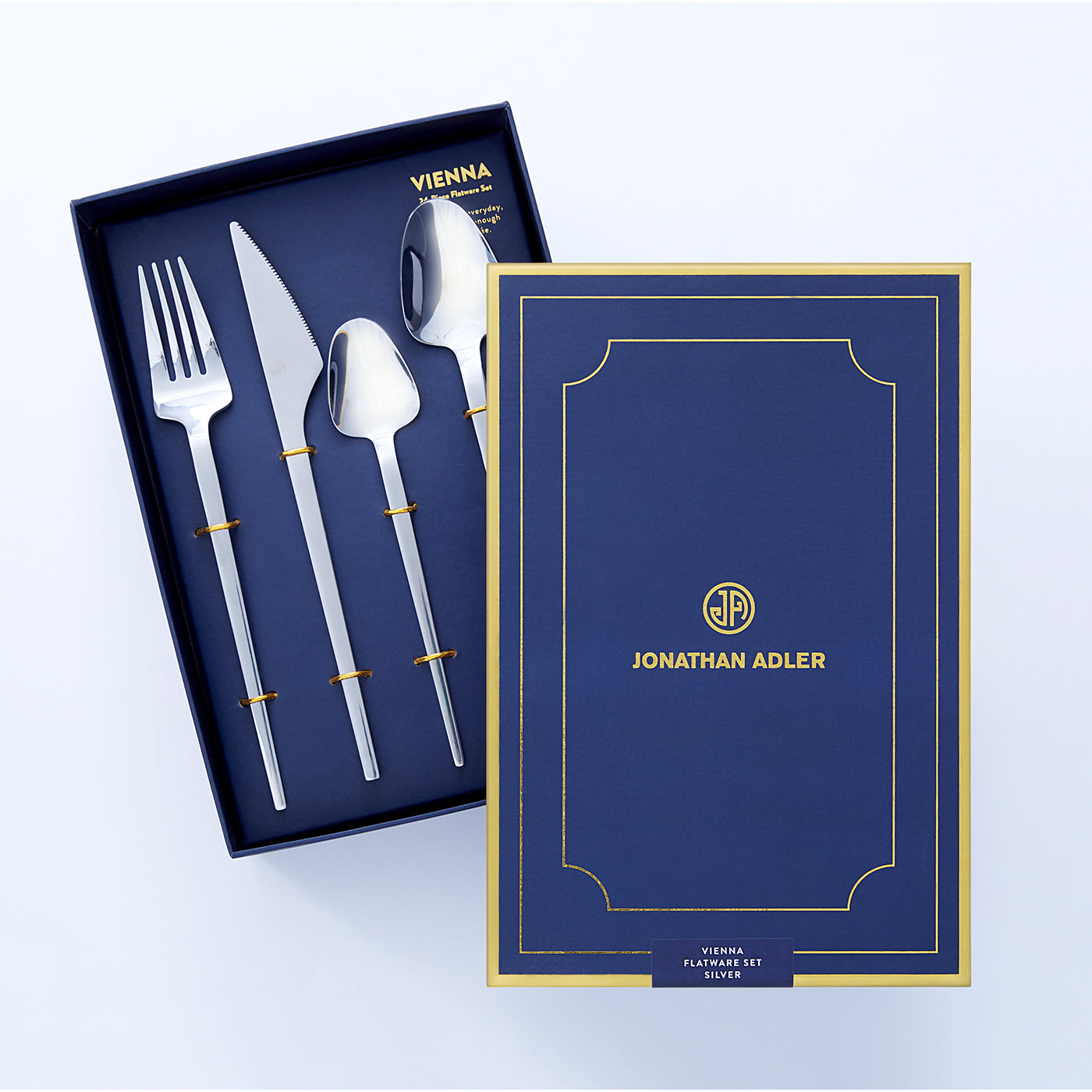Premium 24-Piece Vienna Flatware Set - Stainless Steel Silverware for 6 Place Settings - Elegant Dining Utensils for Home, Restaurant & Special Occasions