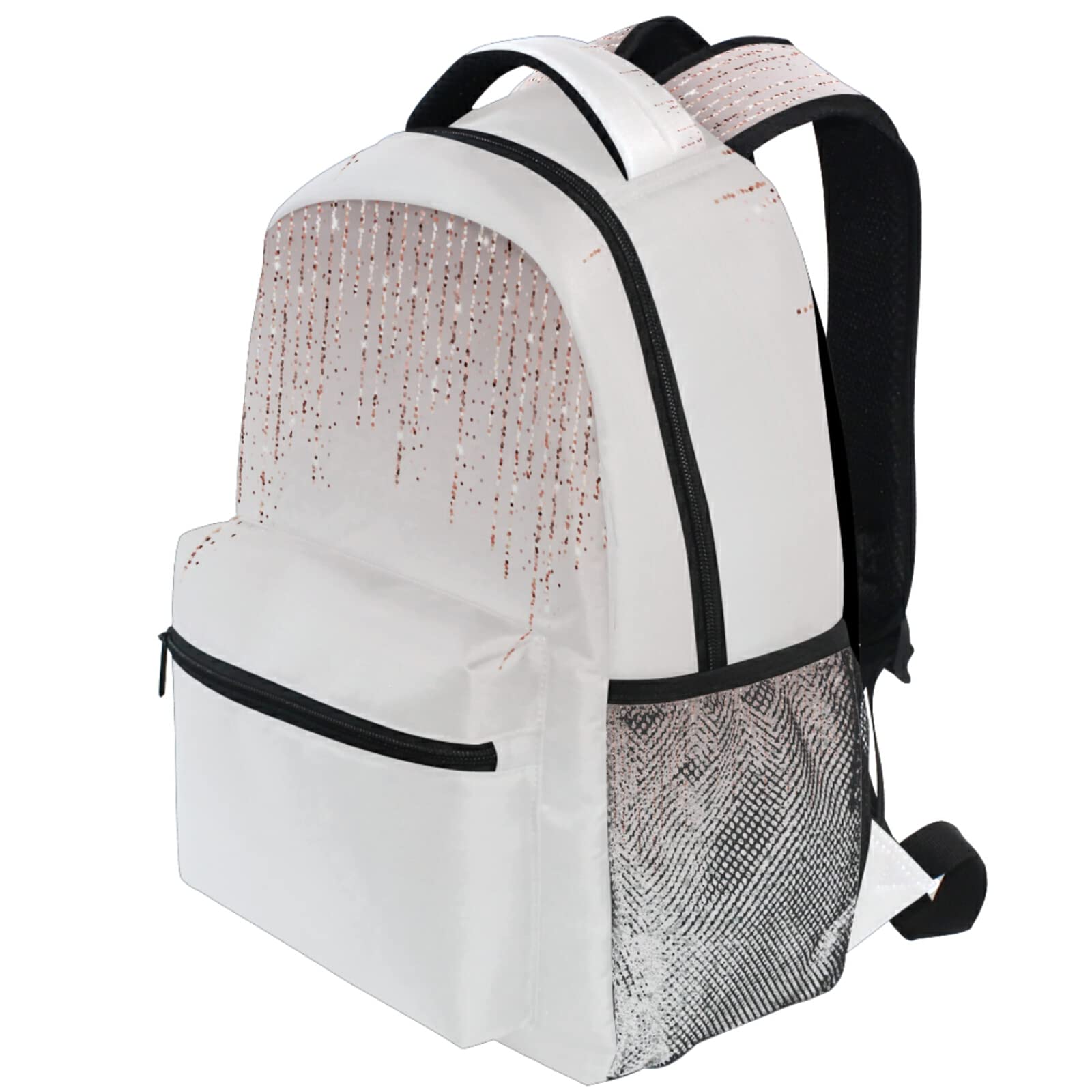 Pfrewn Rose Glitter Backpack for Girls, Teens & Women - Sparkling School Bookbag with Shimmer Design - Perfect for School, College, Travel & Everyday Use