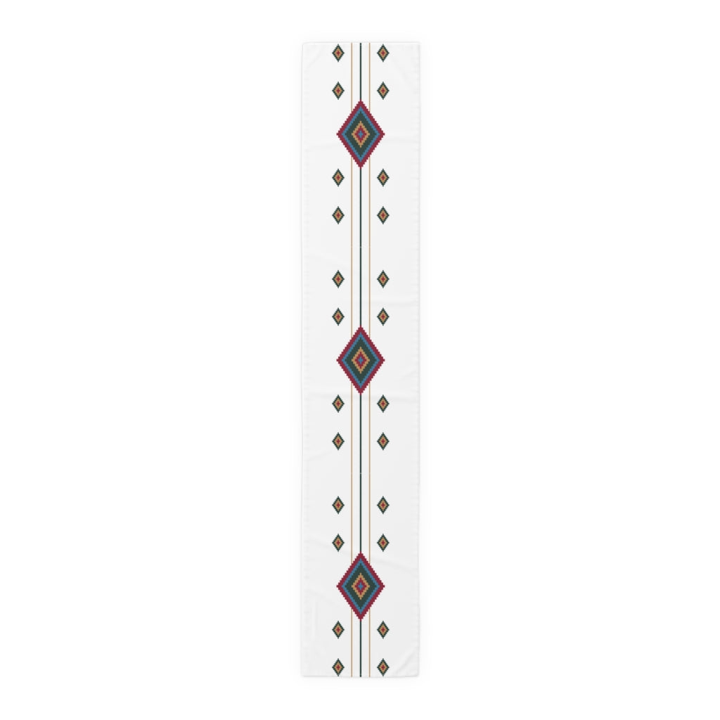 White Diamond Southwestern Table Runner - Cotton or Polyester Kitchen Table Linens for Dining Room Decor & Holiday Entertaining