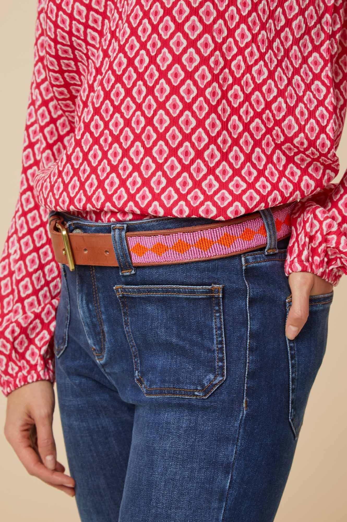 Luxury Diamond Crystal Belt for Women - Elegant Pink & Orange Rhinestone Waist Chain | Perfect for Parties, Weddings, and Special Occasions