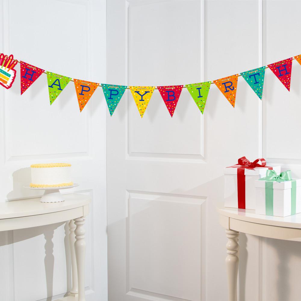 12-Piece Bulk Happy Birthday Cake Banners - Colorful Party Decorations for Birthdays, Baby Showers & Celebrations